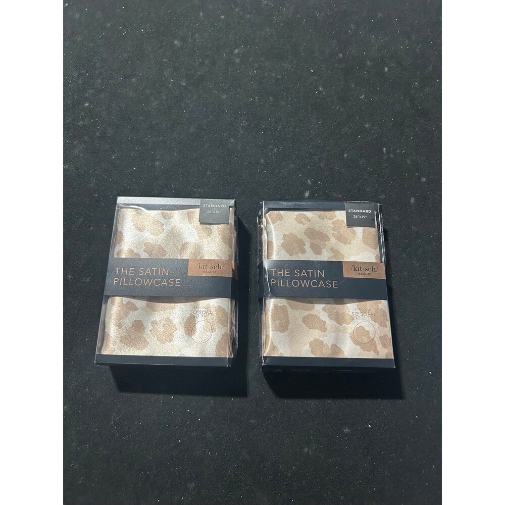 2x unit Kitsch Beauty The Satin Pillowcase Print Standard Size 26x19 Zip Closure